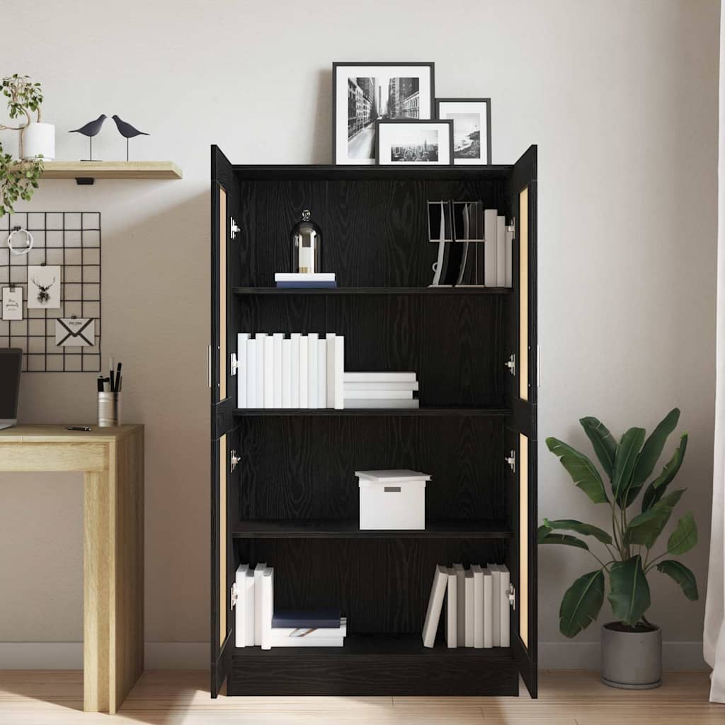 Armadio per Libri Rovere Nero 82,5 x 30,5 x 150 cm | homemem39