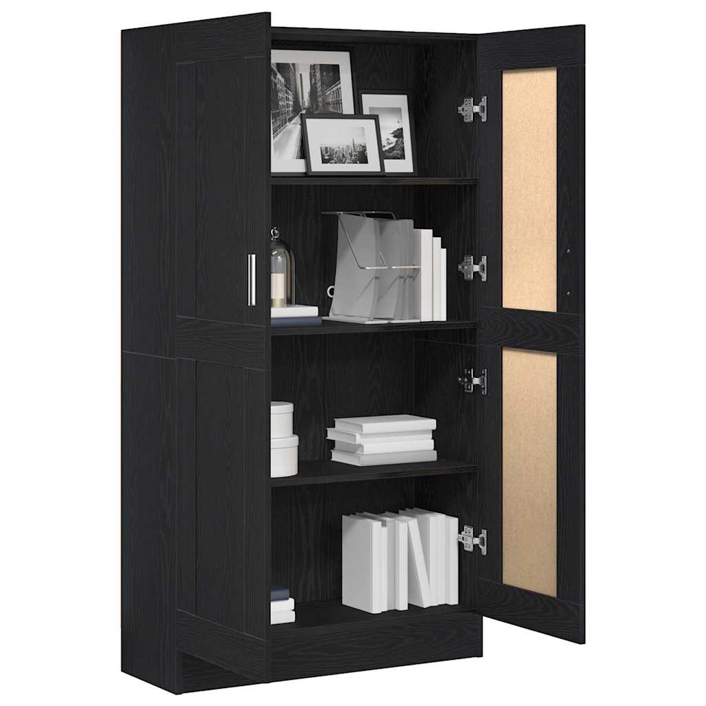 Armadio per Libri Rovere Nero 82,5 x 30,5 x 150 cm | homemem39