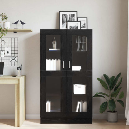 Armadio per Libri Rovere Nero 82,5 x 30,5 x 150 cm