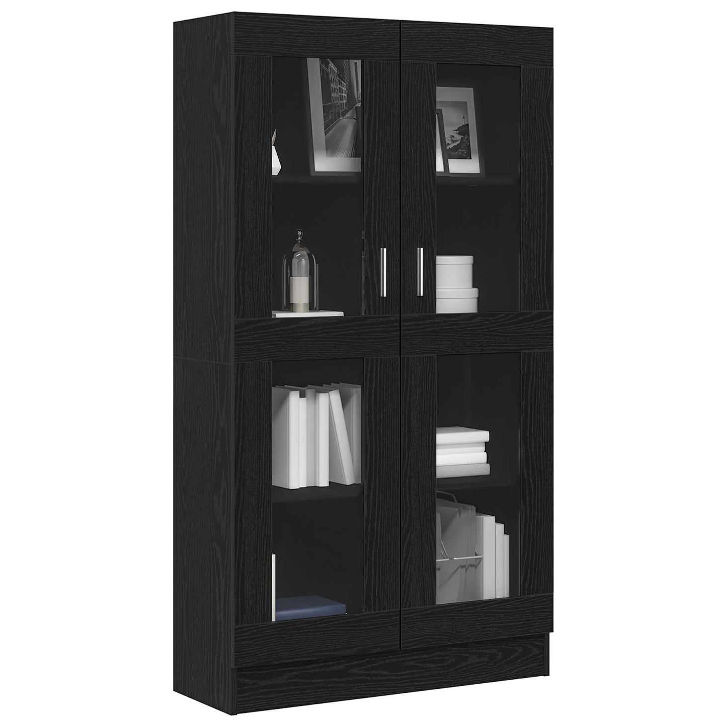 Armadio per Libri Rovere Nero 82,5 x 30,5 x 150 cm
