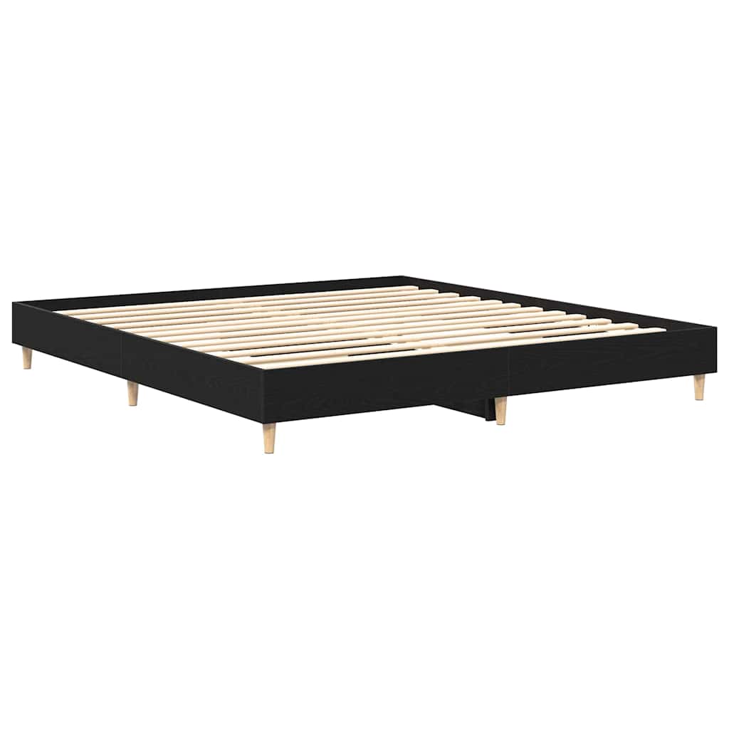 Struttura del letto Rovere Nero 203 x 203 x 25 cm | homemem39