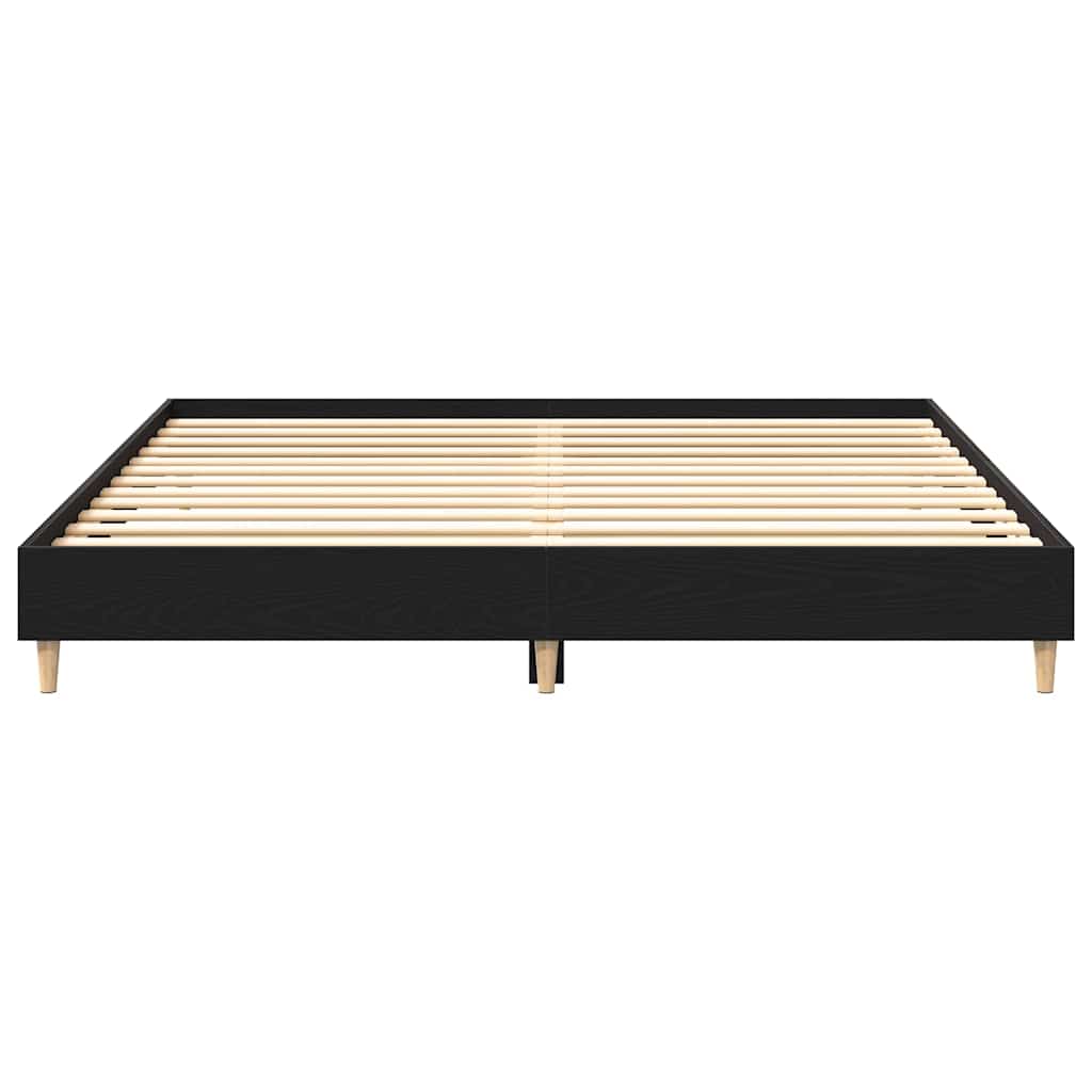 Struttura del letto Rovere Nero 203 x 163 x 25 cm | homemem39