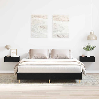 Struttura del letto Rovere Nero 203 x 153 x 25 cm