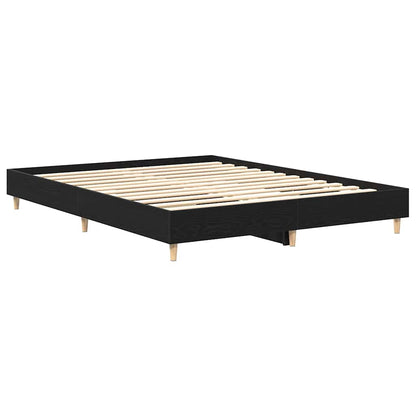 Struttura del letto Rovere Nero 203 x 153 x 25 cm