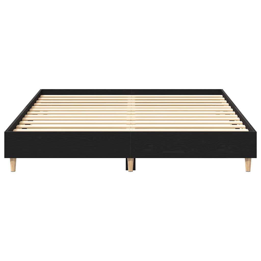 Struttura del letto Rovere Nero 203 x 153 x 25 cm