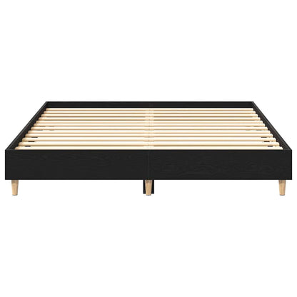Struttura del letto Rovere Nero 203 x 153 x 25 cm