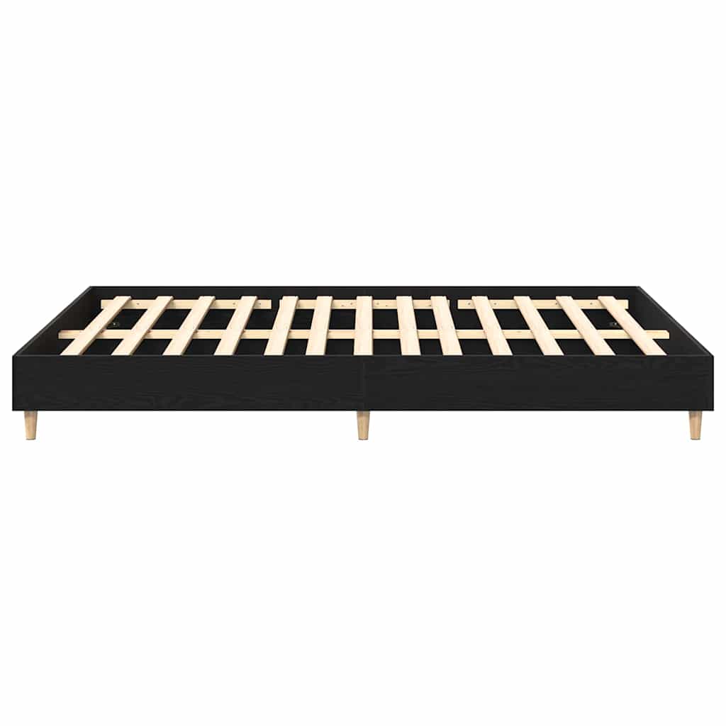 Struttura del letto Rovere Nero 203 x 153 x 25 cm