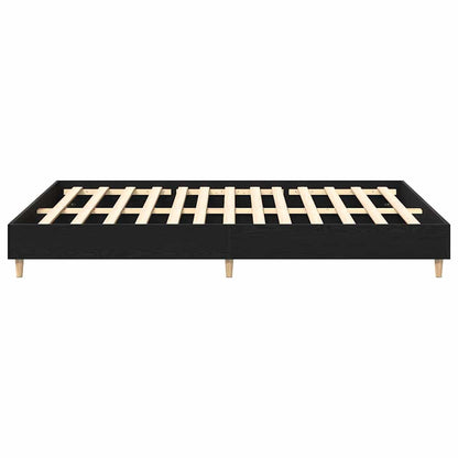 Struttura del letto Rovere Nero 203 x 143 x 25 cm | homemem39