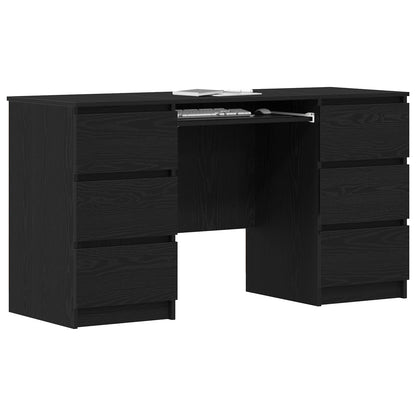 Scrivania Rovere Nero 140 x 50 x 76 cm Legno multistrato