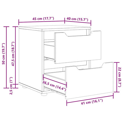 Comodino VISNES Nero 45x40x50 cm in Legno Multistrato - homemem39