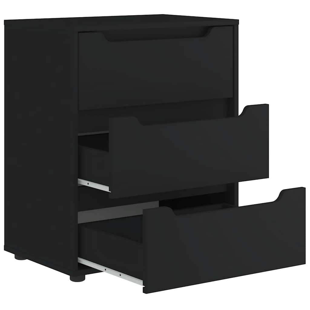 Credenza VISNES Nera 60x40x73 cm in Legno Multistrato - homemem39