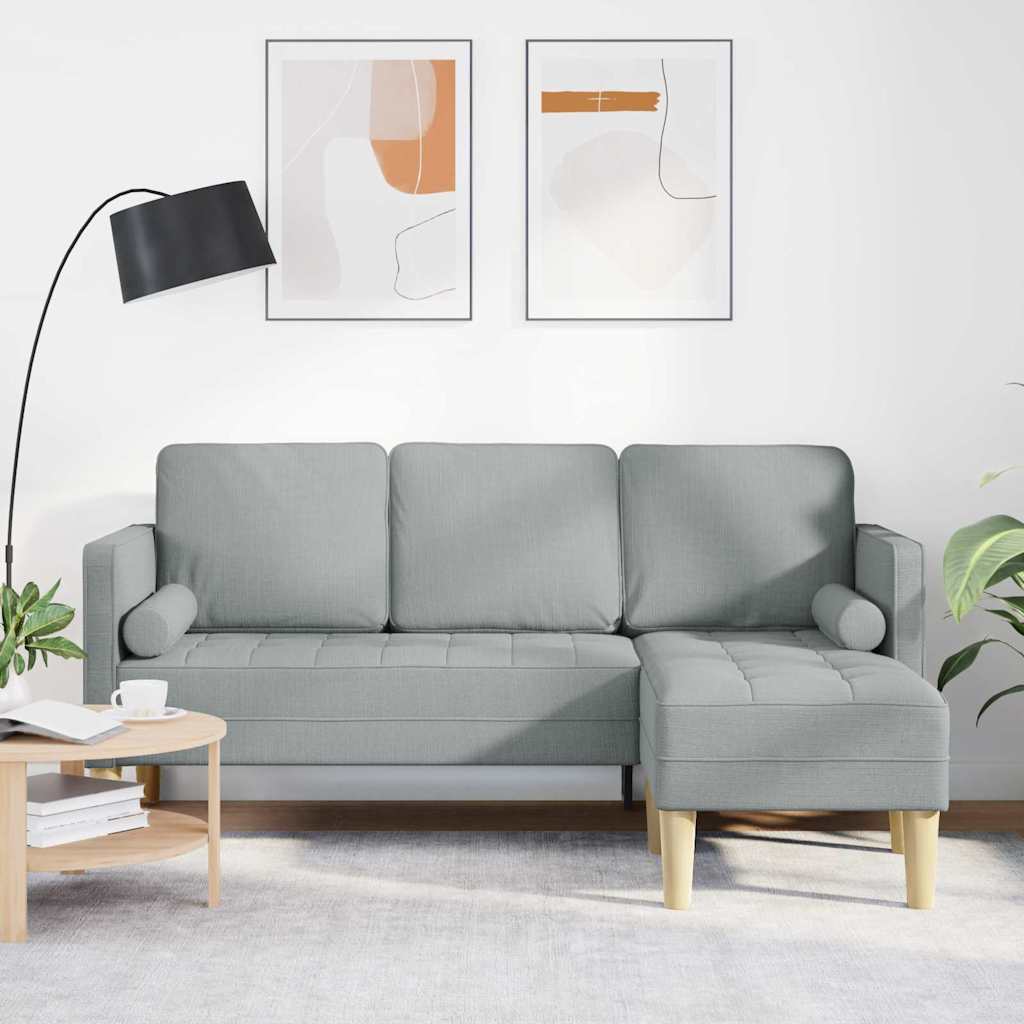 Set di divani con cuscino Grigio chiaro Poliestere