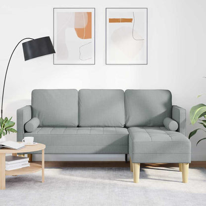 Set di divani con cuscino Grigio chiaro Poliestere