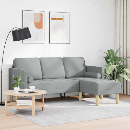 Set di divani con cuscino Grigio chiaro Poliestere