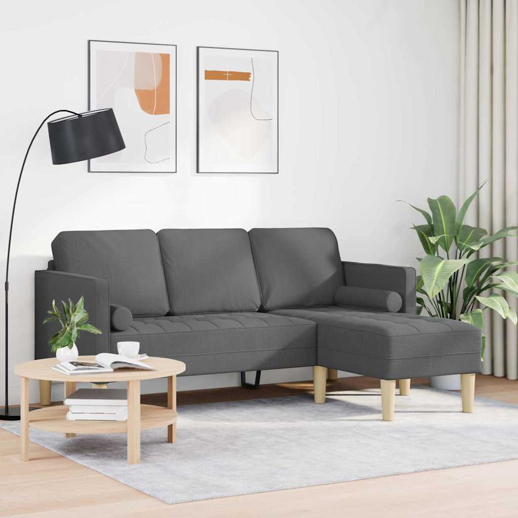 Set di divani con cuscino Grigio scuro Poliestere