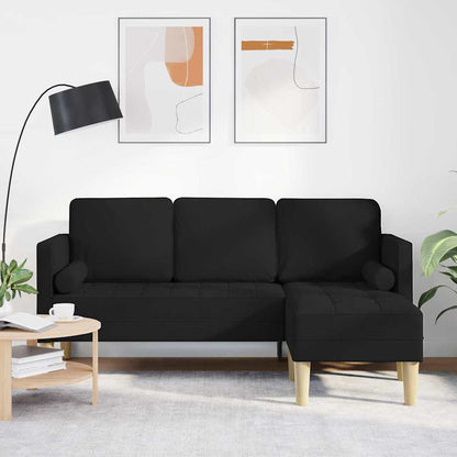 Set di divani con cuscino Nero Poliestere