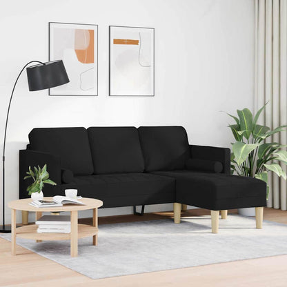 Set di divani con cuscino Nero Poliestere