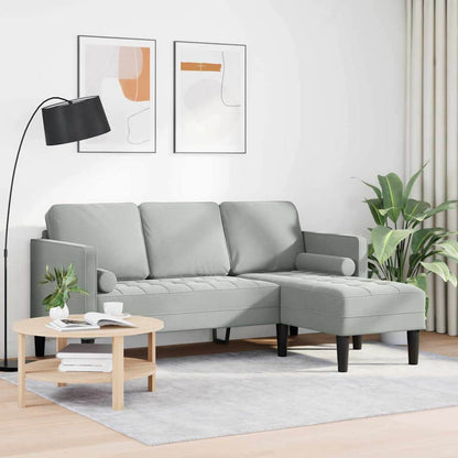 Set di divani con cuscino Grigio chiaro Poliestere
