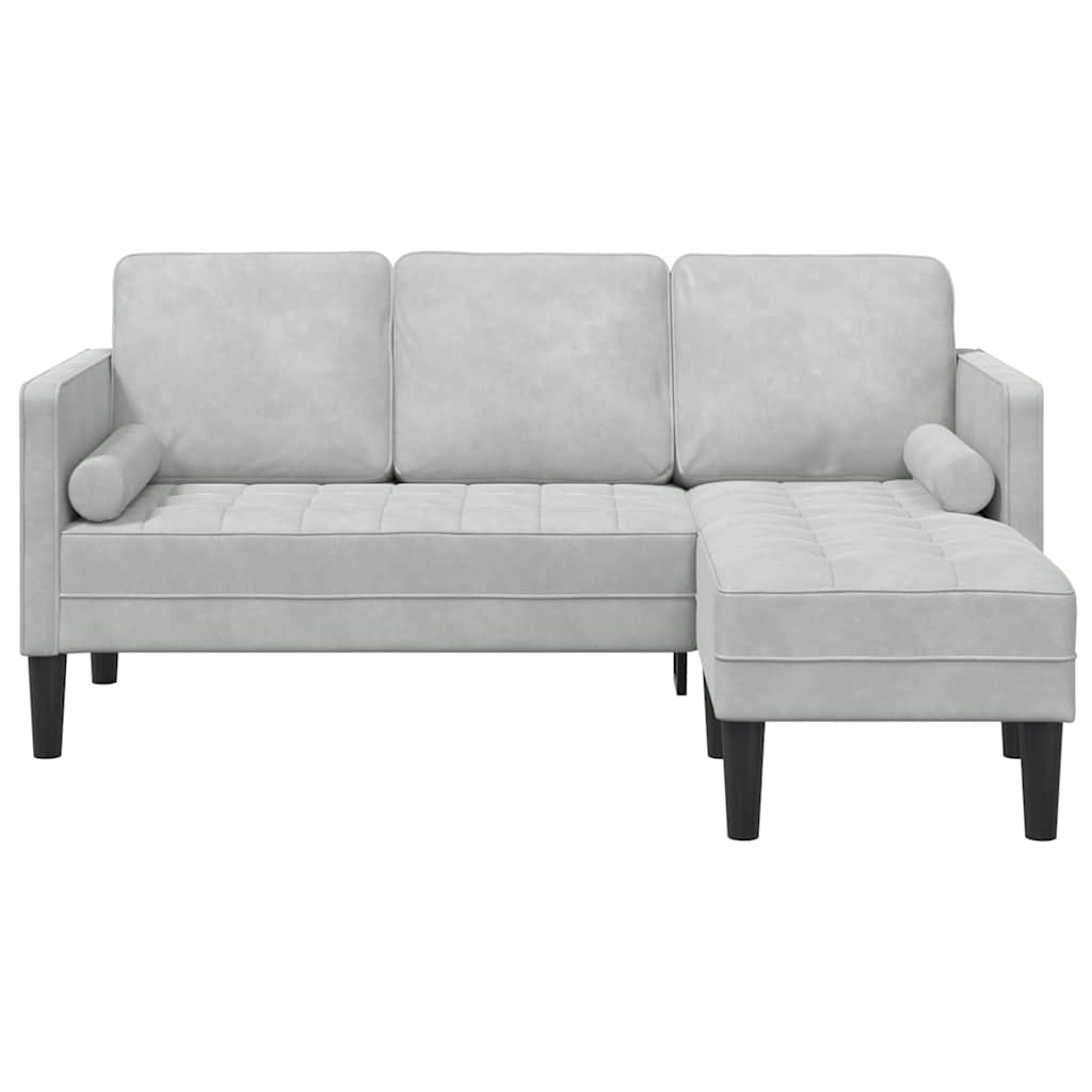 Set di divani con cuscino Grigio chiaro Poliestere