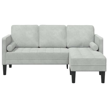 Set di divani con cuscino Grigio chiaro Poliestere