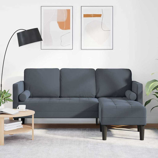 Set di divani con cuscino Grigio scuro Poliestere | homemem39