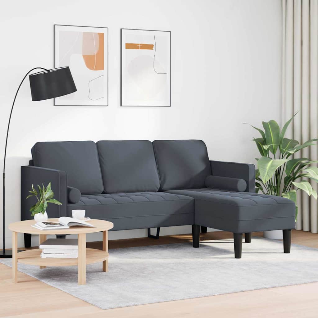 Set di divani con cuscino Grigio scuro Poliestere | homemem39