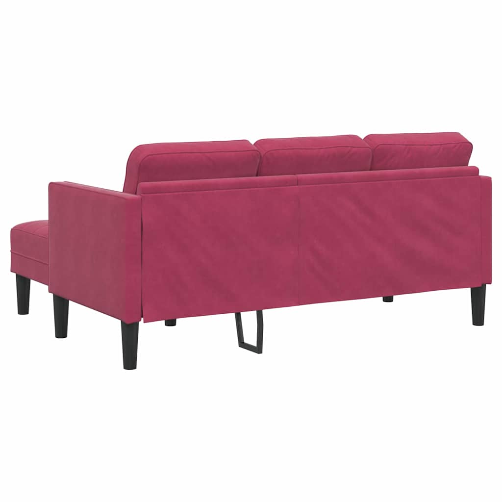 Set di divani con cuscino Rosso Vino Poliestere