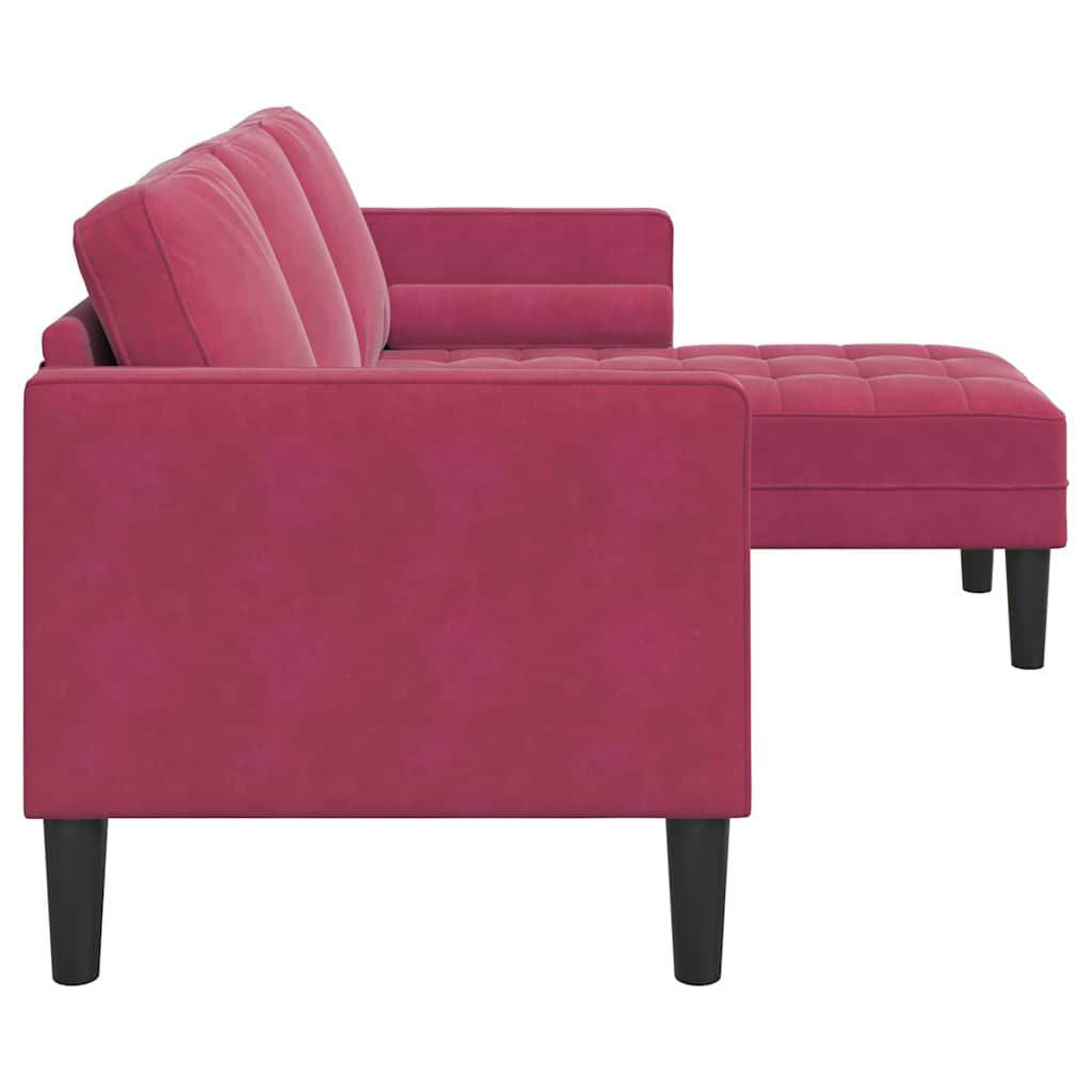 Set di divani con cuscino Rosso Vino Poliestere