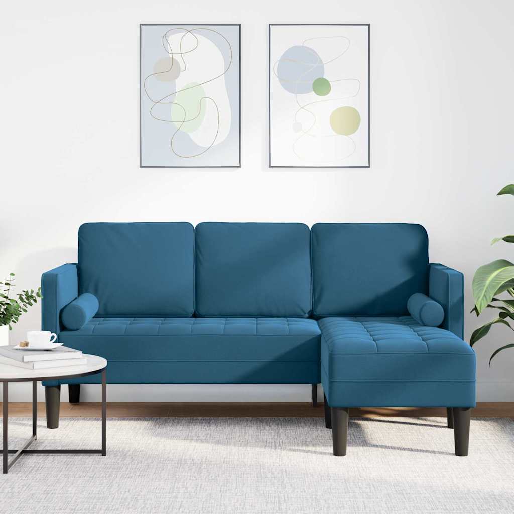 Set di divani con cuscino Blu Poliestere