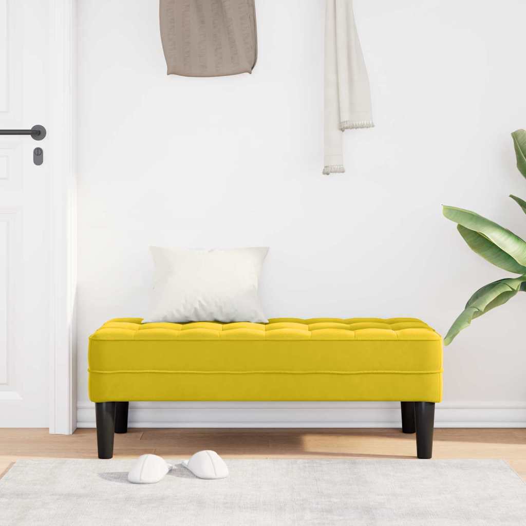 panchina con cuscino Giallo 113 x 57 x 39 cm Velluto | homemem39