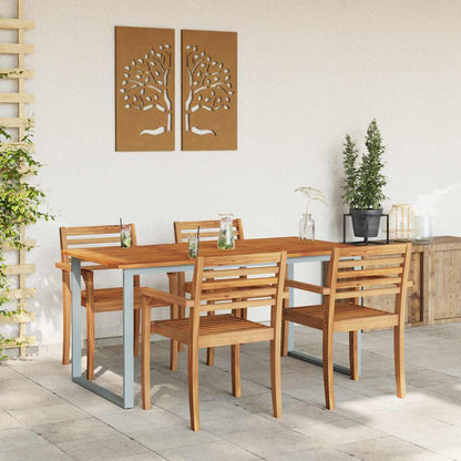 Tavolo da Pranzo da Giardino Grigio 160 x 80 x 75 cm