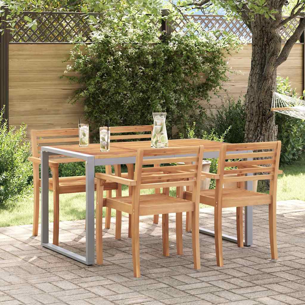 Tavolo da Giardino Grigio 140 x 80 x 75 cm