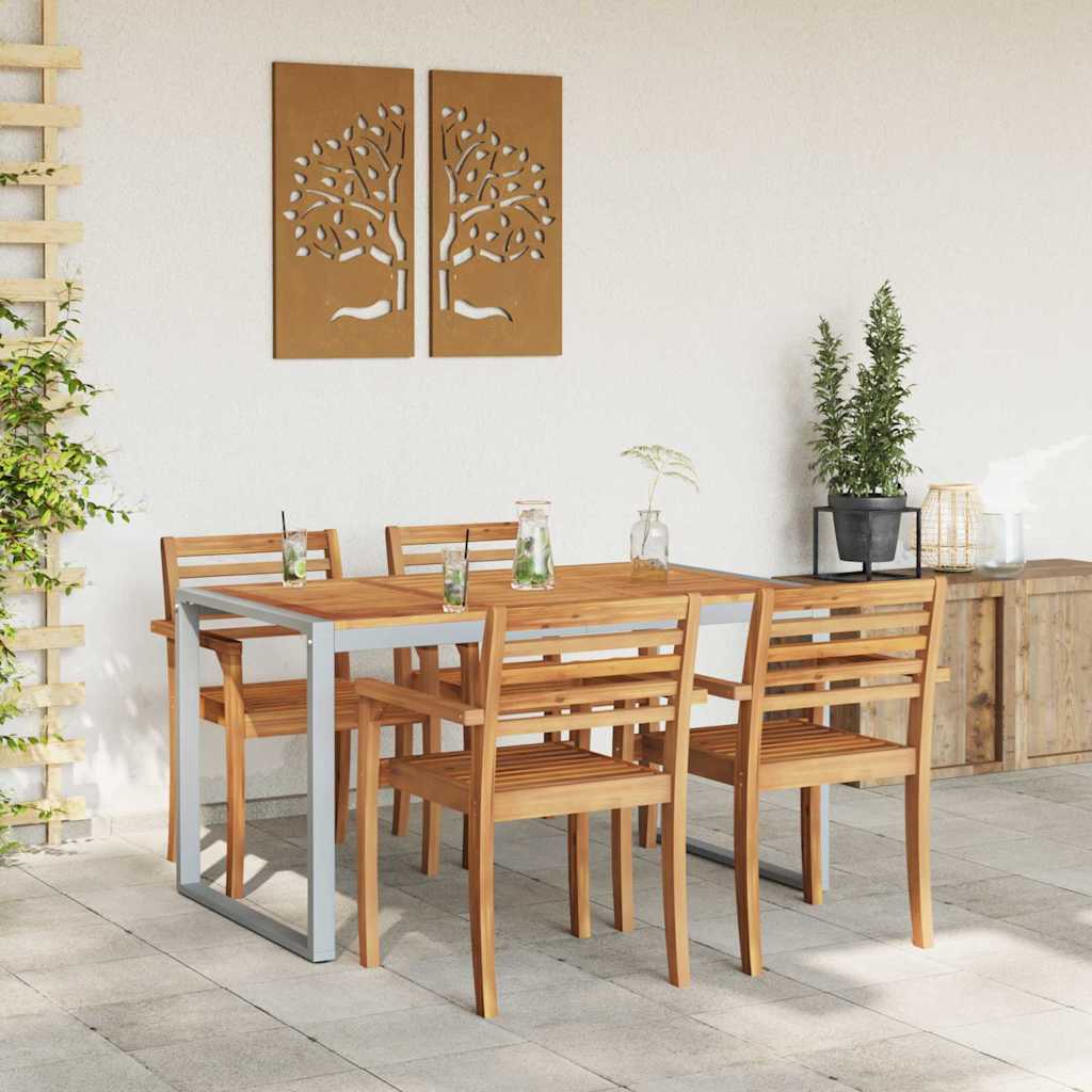 Tavolo da Pranzo da Giardino Grigio 140 x 80 x 75 cm