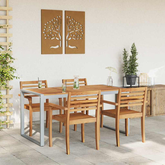Tavolo da Pranzo da Giardino Grigio 160 x 80 x 75 cm