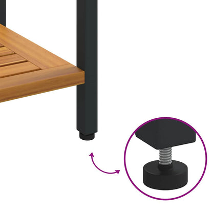 Tavolo da Esterno Naturale e Nero 110 x 35 x 75 cm