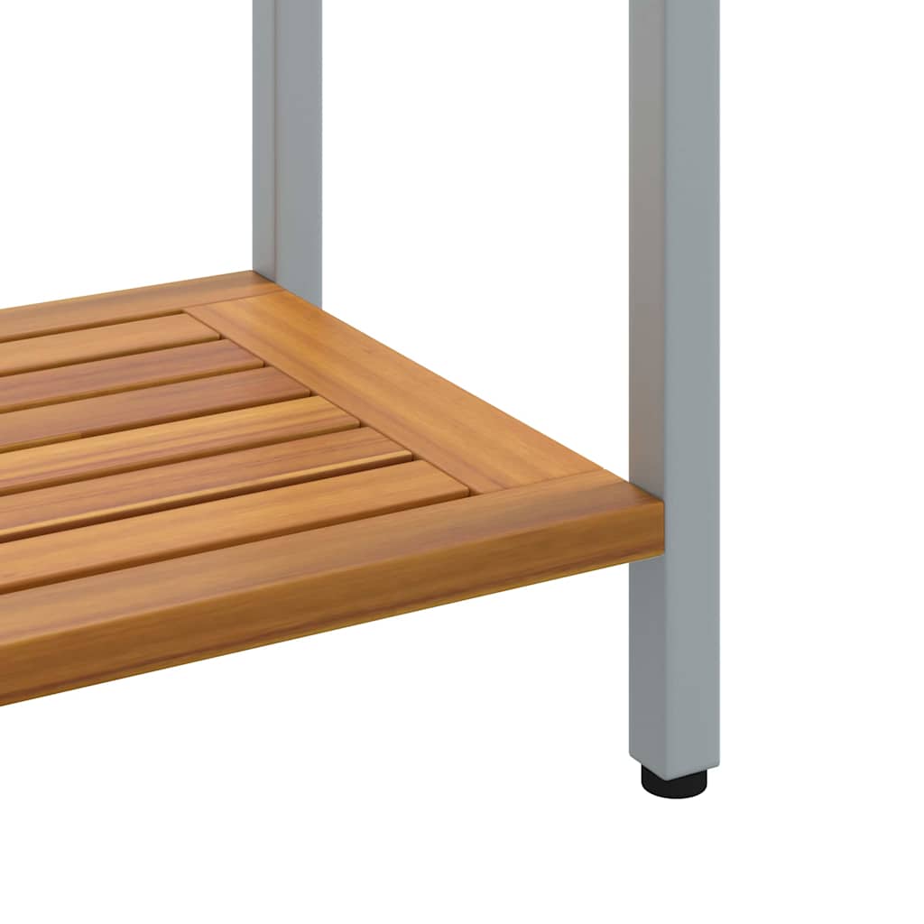 Tavolo da Esterno Naturale e Grigio 80 x 35 x 75 cm