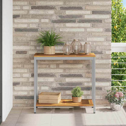 Tavolo da Esterno Naturale e Grigio 80 x 35 x 75 cm