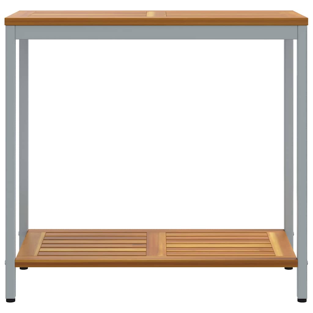 Tavolo da Esterno Naturale e Grigio 80 x 35 x 75 cm