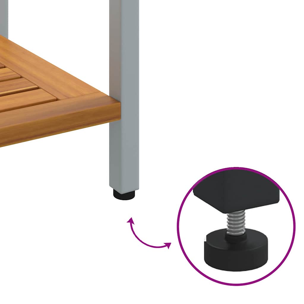 Tavolo da Esterno Naturale e Grigio 110 x 35 x 75 cm