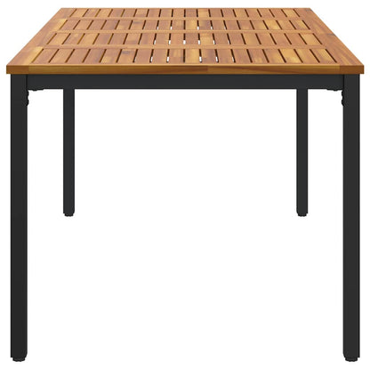 Tavolo da Esterno Naturale e Nero 200 x 90 x 75 cm