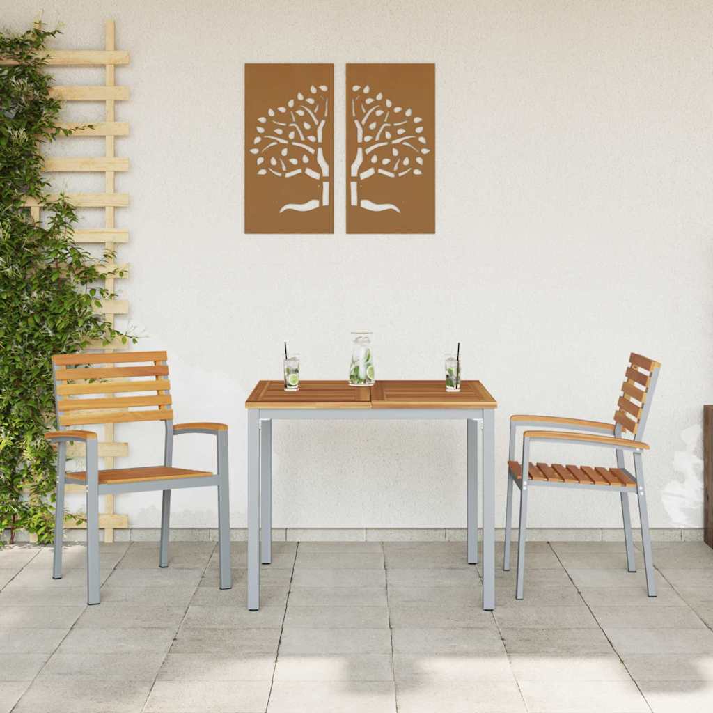 Sedia da Giardino 2 pcs Marrone 56 x 57 x 87 cm
