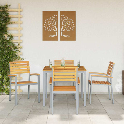 Sedia da Giardino 4 pcs Marrone 56 x 57 x 87 cm