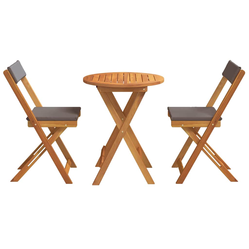 Set da Pranzo per Giardino con cuscino 3 pcs Olio Naturale