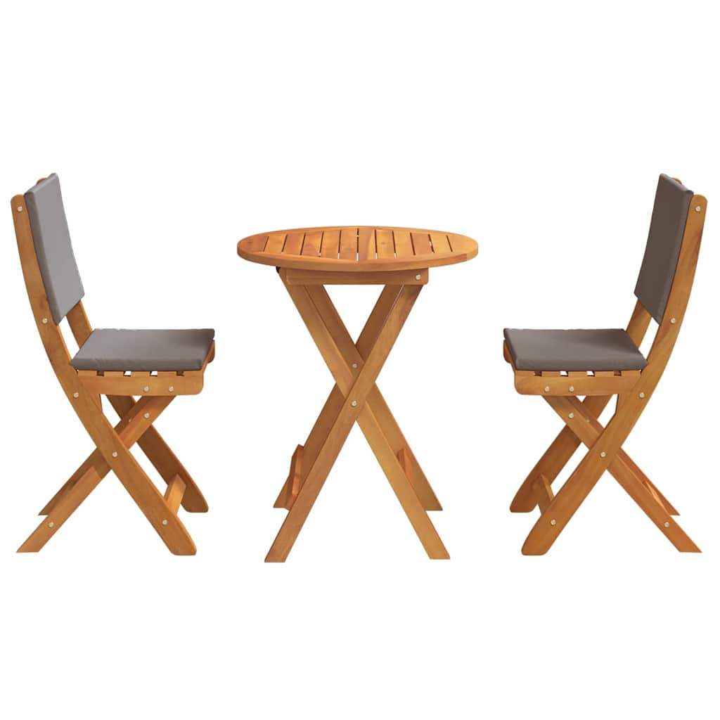 Set bistrot 3 pcs Marrone legno massello di acacia - homemem39