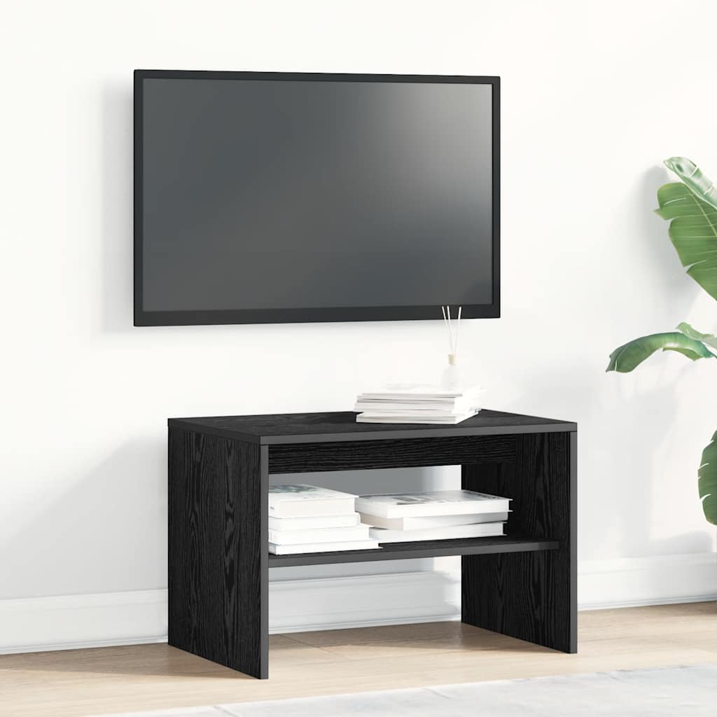 Mobile Porta TV Rovere Nero 60x40x40 cm in Legno Multistrato - homemem39