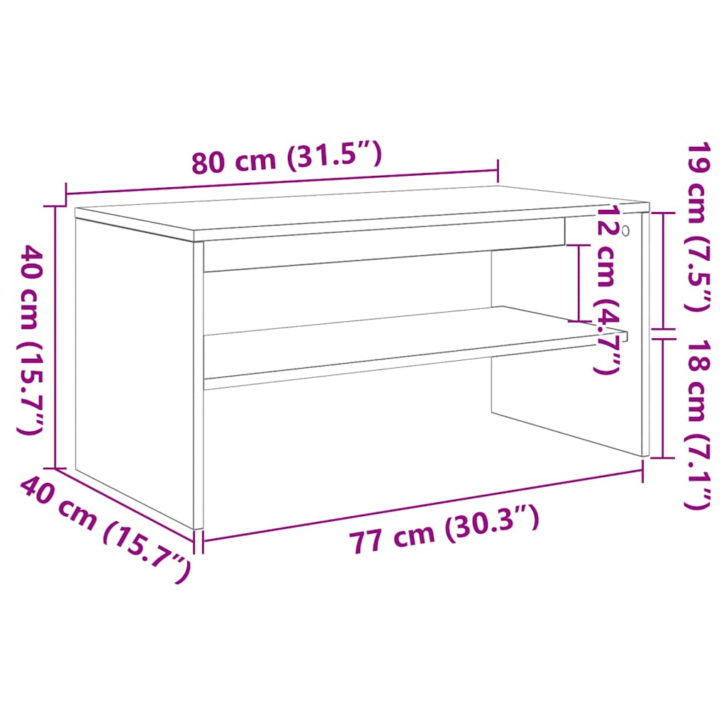 Mobile Porta TV Rovere Artigianale 80x40x40 cm Multistrato | homemem39