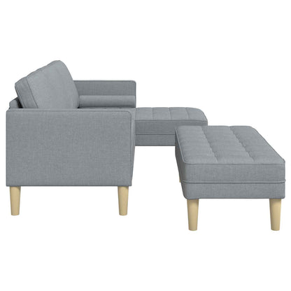 Set di divani con cuscino 2 pcs Grigio chiaro Poliestere
