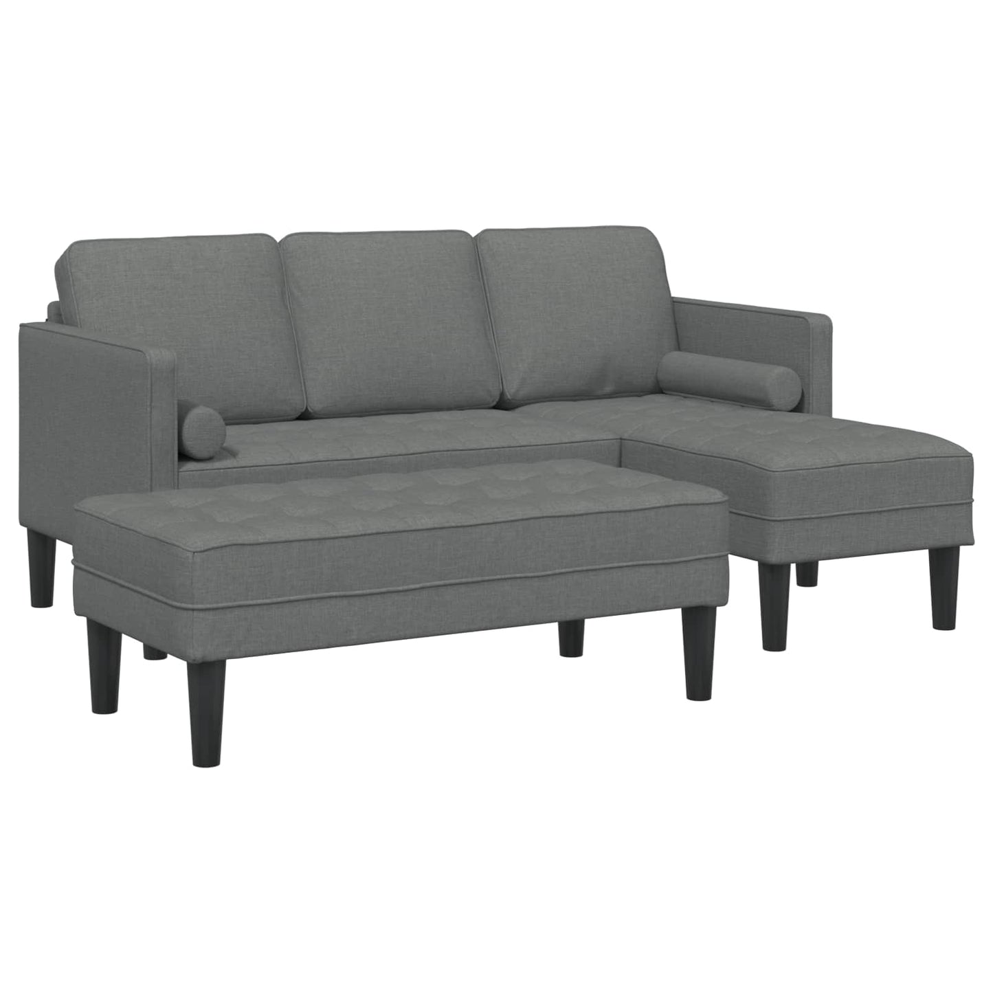 Set di divani con cuscino 2 pcs Grigio scuro Poliestere | homemem39