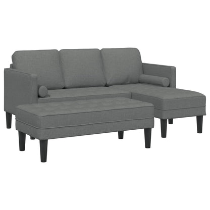 Set di divani con cuscino 2 pcs Grigio scuro Poliestere | homemem39