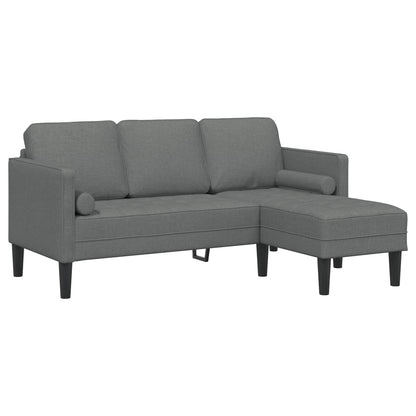 Set di divani con cuscino 2 pcs Grigio scuro Poliestere | homemem39
